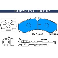 B1.G120-1177.2 GALFER Комплект гальмівних колодок дисковий гальм