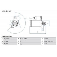 0 986 021 610 BOSCH Стартер