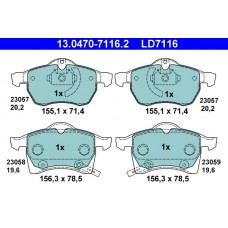 13.0470-7116.2 ATE Комплект гальмівних колодок дисковий гальм