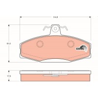 GDB1280 TRW Комплект гальмівних колодок дисковий гальм