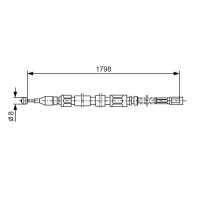 1 987 477 211 BOSCH Тросик, cтояночный тормоз