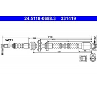 24.5118-0688.3 ATE Гальмівний шланг