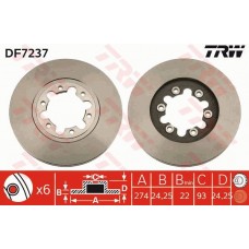 DF7237 TRW Гальмівний диск