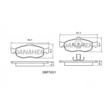 DBP782/1 DANAHER Комплект гальмівних колодок дисковий гальм
