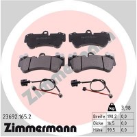 23692.165.2 ZIMMERMANN Комплект гальмівних колодок дисковий гальм