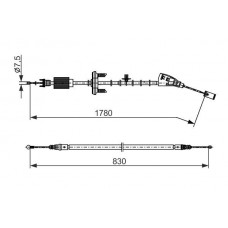 1 987 482 797 BOSCH Тросик, cтояночный тормоз