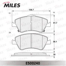 E500240 MILES Комплект гальмівних колодок дисковий гальм
