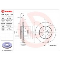 09.7043.20 BREMBO Гальмівний диск