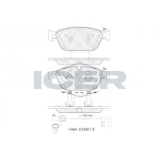 181994 ICER Комплект гальмівних колодок дисковий гальм