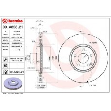 09.A828.21 BREMBO Гальмівний диск