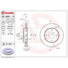 09.9991.11 BREMBO Гальмівний диск