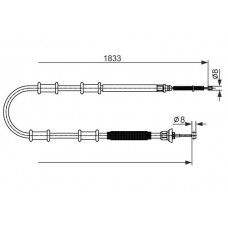 1 987 482 593 BOSCH Тросик, cтояночный тормоз