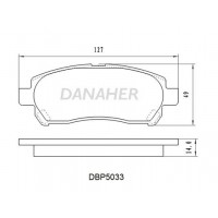 DBP5033 DANAHER Комплект гальмівних колодок дисковий гальм
