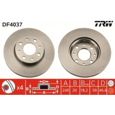DF4037 TRW Гальмівний диск