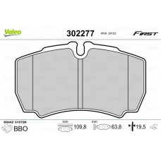 302277 VALEO Комплект гальмівних колодок дисковий гальм