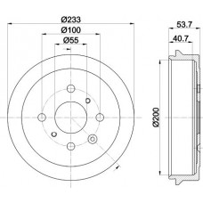 8DT 355 300-581 HELLA Гальмівний барабан