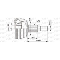 CVJ5235.10 OPEN PARTS Шарнирный комплект, Привідний вал