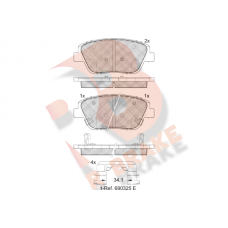 RB2136 R BRAKE Комплект гальмівних колодок дисковий гальм