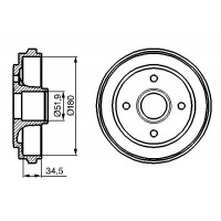 0 986 477 128 BOSCH Гальмівний барабан