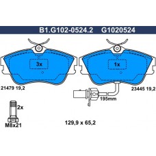 B1.G102-0524.2 GALFER Комплект гальмівних колодок дисковий гальм