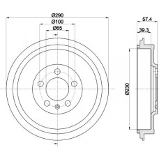 8DT 355 300-421 HELLA PAGID Гальмівний барабан