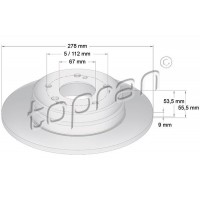400 864 TOPRAN Гальмівний диск