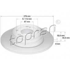 400 864 TOPRAN Гальмівний диск