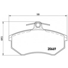 P 85 093 BREMBO Комплект гальмівних колодок дисковий гальм