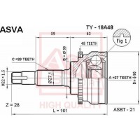 TY-18A48 ASVA Шарнирный комплект, Привідний вал