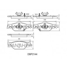 DBP2144 DANAHER Комплект гальмівних колодок дисковий гальм