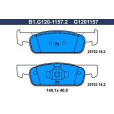 B1.G120-1157.2 GALFER Комплект гальмівних колодок дисковий гальм