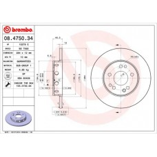 08.4750.34 BREMBO Гальмівний диск