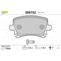 598752 VALEO Комплект гальмівних колодок дисковий гальм