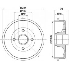 8DT 355 301-071 HELLA PAGID Гальмівний барабан