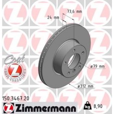 150.3467.20 ZIMMERMANN Гальмівний диск