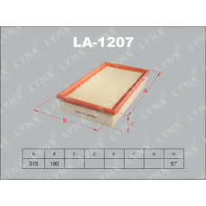 Повітряний фільтр LYNXauto LA-1207