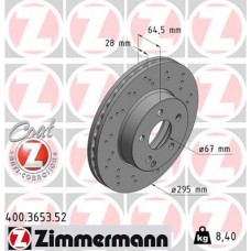400.3653.52 ZIMMERMANN Гальмівний диск