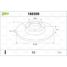 186599 VALEO Гальмівний диск