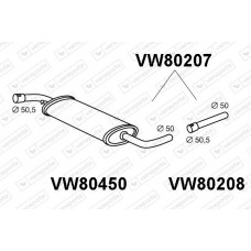 VW80207 VENEPORTE Середній глушник вихлопних газів
