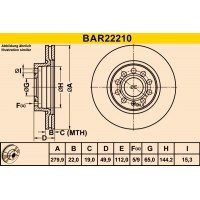 BAR22210 BARUM Гальмівний диск