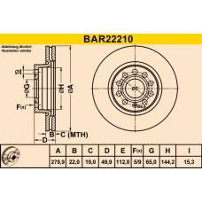 BAR22210 BARUM Гальмівний диск