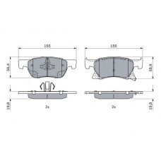 0 986 424 989 BOSCH Комплект гальмівних колодок дисковий гальм