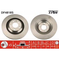 DF4818S TRW Гальмівний диск
