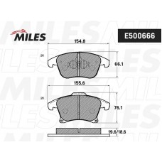 E500666 MILES Комплект гальмівних колодок дисковий гальм