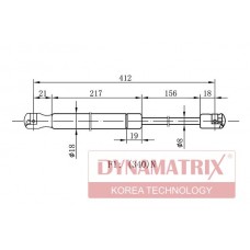 DGS0818MM DYNAMATRIX Газова пружина кришка багажника