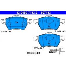 13.0460-7143.2 ATE Комплект гальмівних колодок дисковий гальм