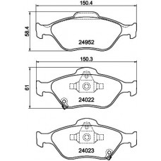 8DB 355 025-321 HELLA КомплеК т гальмівних колодок, дискове гальмо