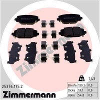 25376.175.2 ZIMMERMANN Комплект гальмівних колодок дисковий гальм