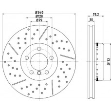 8DD 355 120-821 HELLA Гальмівний диск