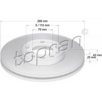 205 521 TOPRAN Гальмівний диск